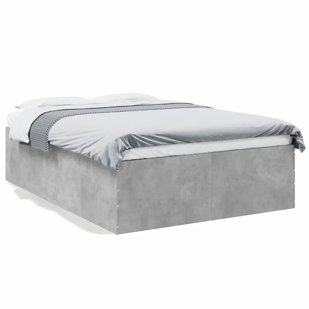 Letto matrimoniale | Letto per adulti | Giroletto Grigio Cemento 120x190 cm in Legno Multistrato