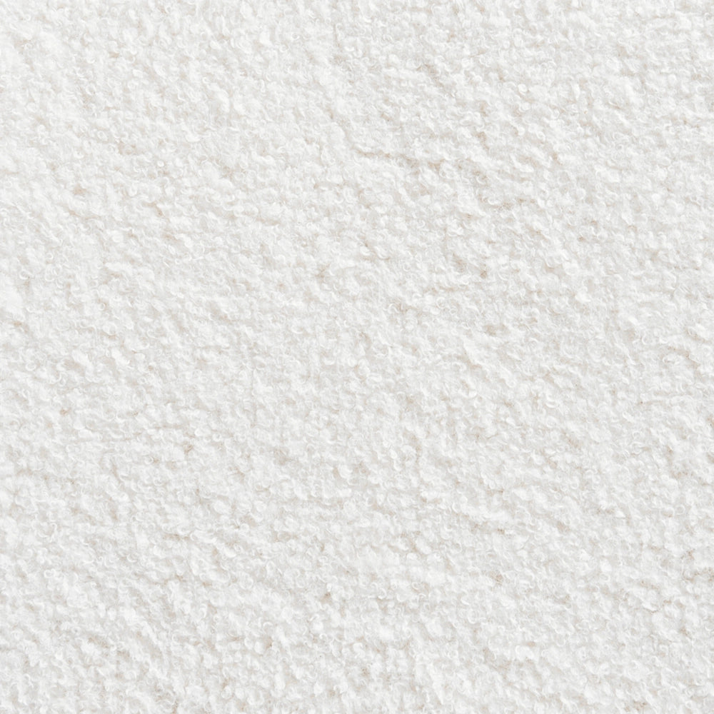 Pouf tessuto Boucle Bianco sporco poggiapiedi soggiorno moderno