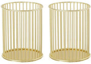 Organizzatore per ufficio - Penna e matita - 2 pezzi - Metallo - 8x10 cm - Giallo - Orefice per pennarelli