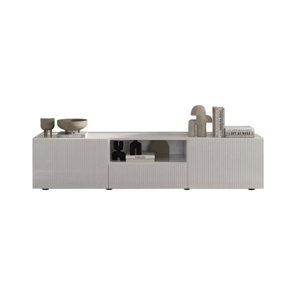 Mobile TV SCENA - L184 x H43 x P42 cm - Bianco lucido