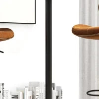 Tavolo da Bar Rotondo, Tavolo da Bistro da Piedi, Tavolo da Cucina, Stile Contemporaneo, Piano Dipinto e Struttura in Acciaio, Nero