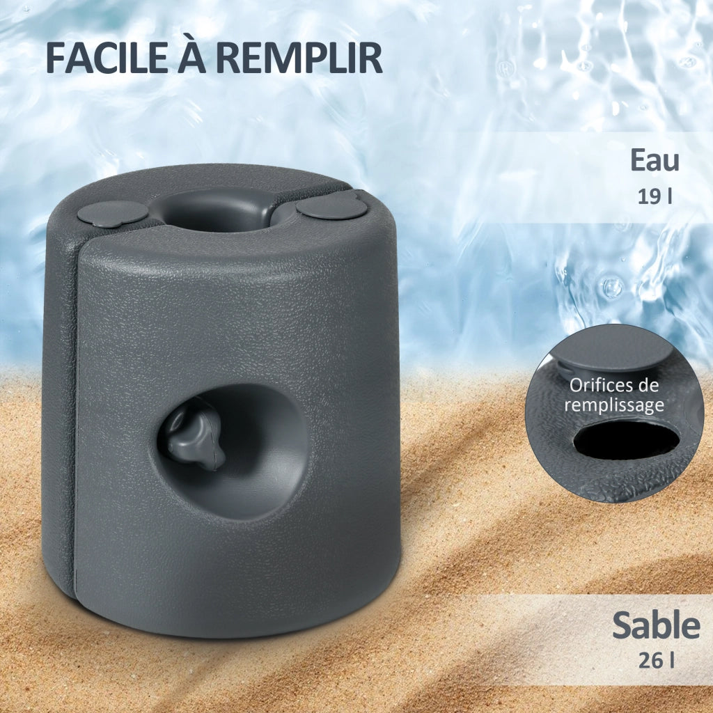 Piedi per tendone da giardino ¨C zephmum ¨C 4 pezzi, HDPE, riempibili d'acqua o sabbia