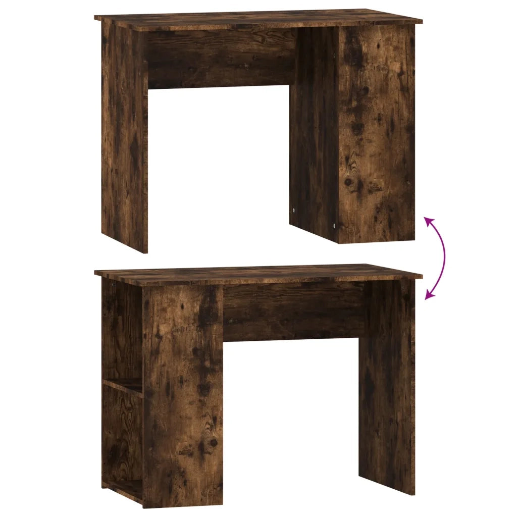 Scrivania | Tavolo da Ufficio Rovere Fumo 100x55x75 cm in Legno Multistrato