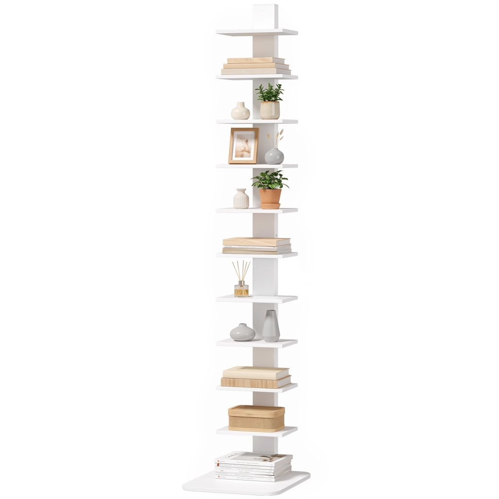 Libreria Torre 11 Ripiani, Scaffale Alto e Stretto Salvaspazio, Bianco