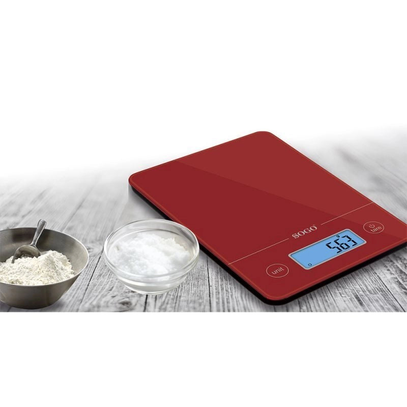 Bilancia elettronica da cucina 5kg, display LCD retroilluminato, 4 unità di peso, funzioni zero e tara - SOGO