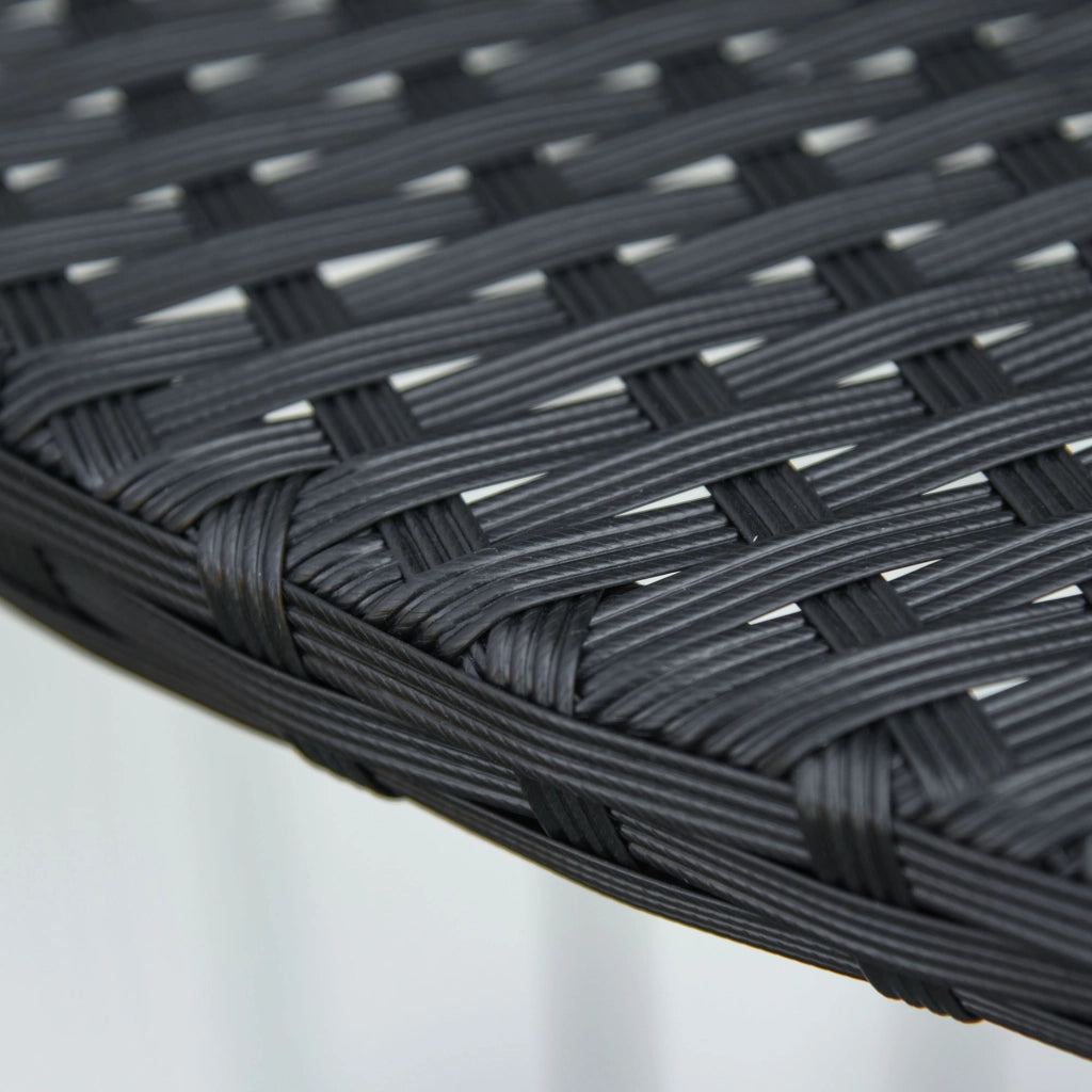 Tavolino da giardino ¨C zephmum ¨C Polyrattan, metallo, nero, 100x50x74 cm