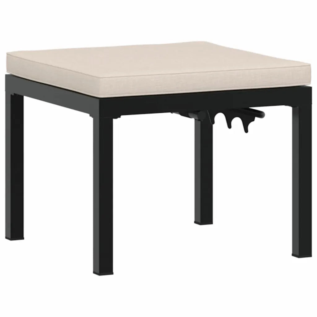 Set Panche Giardino Cuscini 4pz Nero Acciaio Verniciato Polvere 3283651