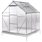 Grande serra da giardino in policarbonato con struttura in alluminio Porte scorrevoli walk-in Protezione UV Argento Puglia