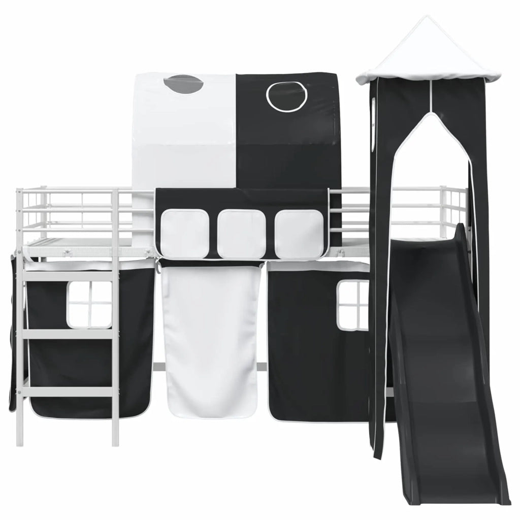 Struttura del letto loft per bambini Bianco e Nero 80 x 200 cm