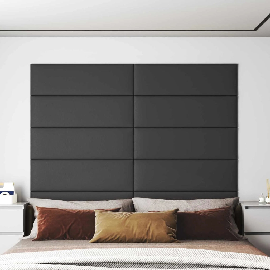 Testiera da Parete 12 pcs Grigio 90 x 30 cm Tessuto 4008371