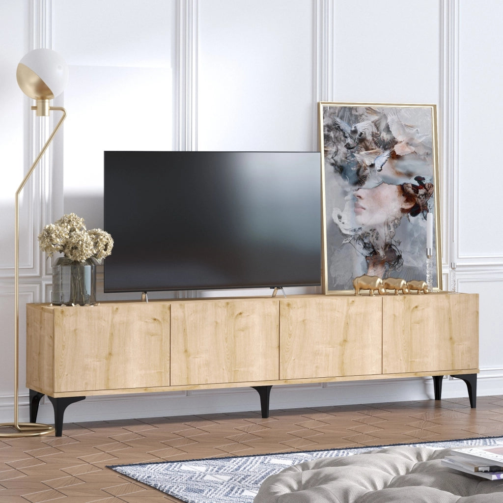 Porta TV in legno "Nora" - 180 x 35 x 50 cm - Rovere Zaffiro