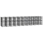 Cuccia/gabbia/recinto/zaino per cani da esterno acciaio 18,43 m² nero 02_0041808