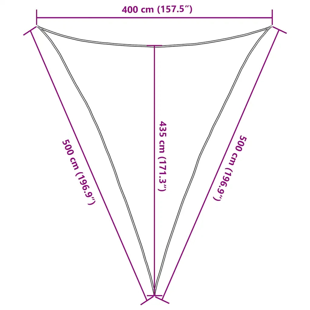Vela Parasole 160 g/mÂ² Triangolare Sabbia 4x5x5 m in HDPE