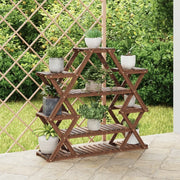 Portafiori-Supporto per Piante-Rastrelliera per Fiori 110x25x105 cm in Legno Massello di Abete 659559