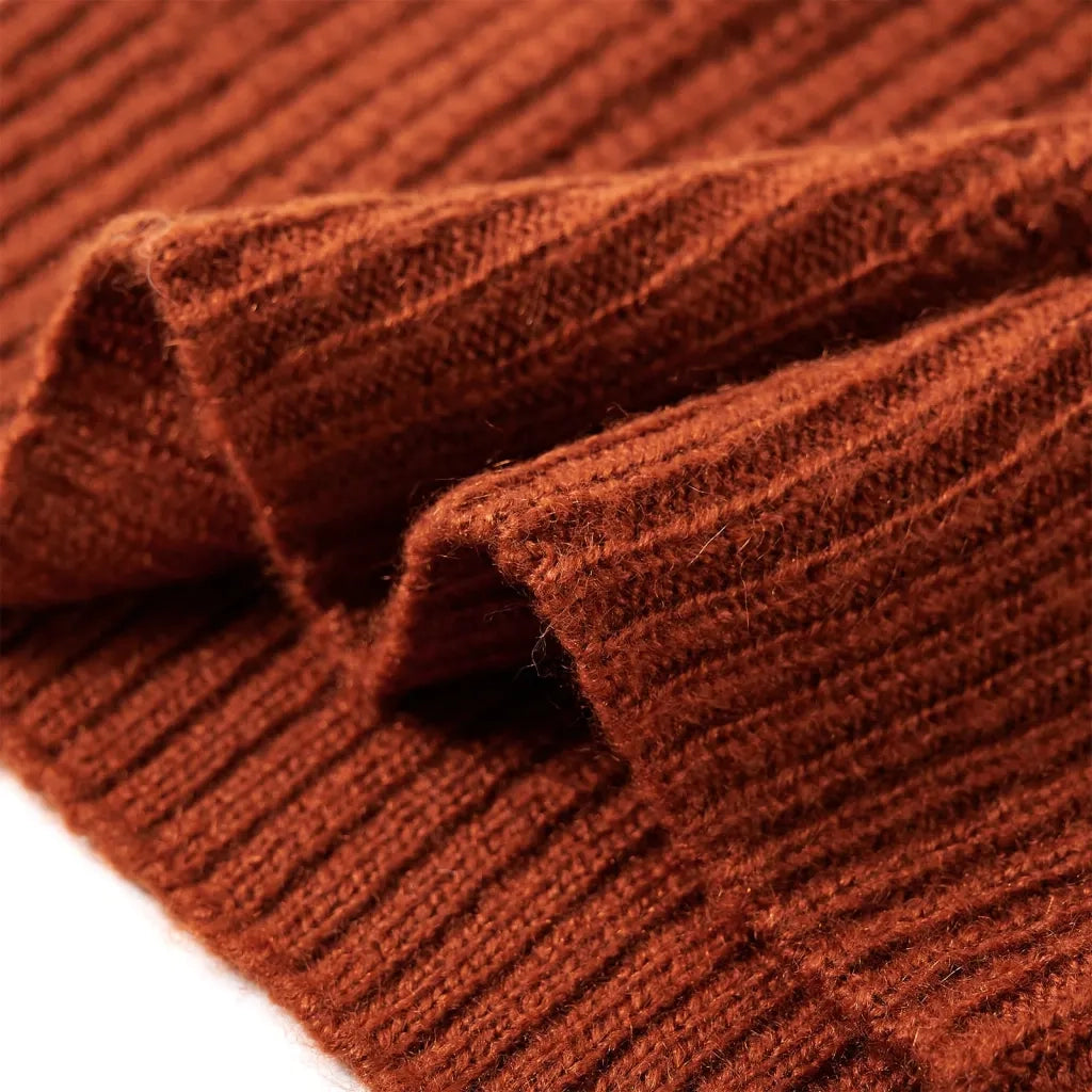 Gilet per Bambini Lavorato a Maglia Cognac 140