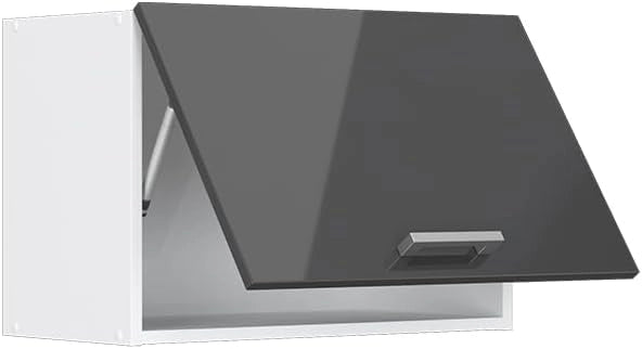 Pensile da cucina R-Line, Antracite lucido, 60 cm Piatto, per la libera combinazione all'interno di sistemi cucina modulari