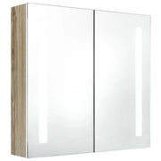 Mobile bagno con specchio LED bianco 62 x 14 x 60 cm finitura rovere 02_0006587