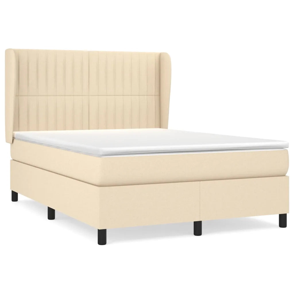 Giroletto a Molle con Materasso Crema 140x200 cm in Tessuto