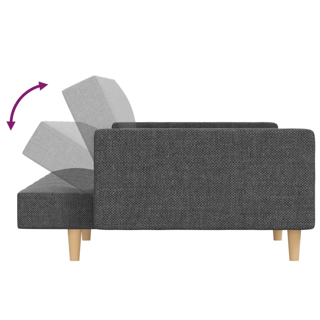 Divano letto | Sof¨¤ letto | Letto singolo a 2 Posti con 2 Cuscini Grigio Chiaro in Tessuto