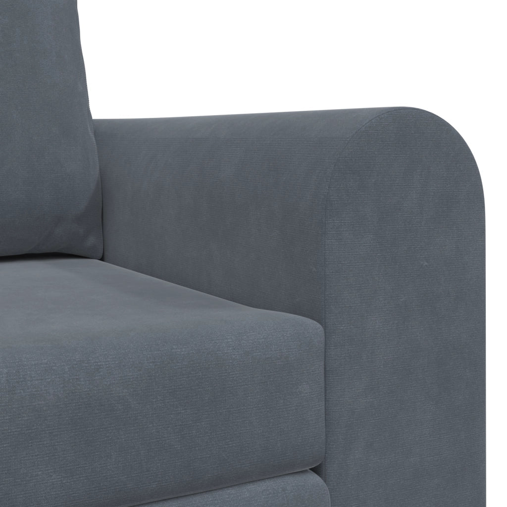 Divano Letto Aperto 2 in 1 Grigio Scuro 148x71x83 cm Velluto