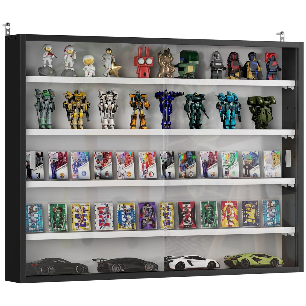Libreria a muro con ante scorrevoli ¨C zephmum ¨C nero 80x9.5x60 cm