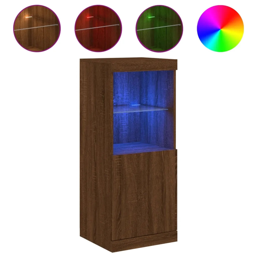 Credenza con Luci LED Rovere Marrone 41x37x100 cm 836692