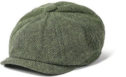 Cappello ottagonale retrò, cappello uomo, cappello pittore europeo e americano, cappello a becco d'oca letterario, verde oliva.