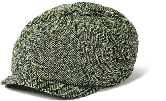 Cappello ottagonale retrò, cappello uomo, cappello pittore europeo e americano, cappello a becco d'oca letterario, verde oliva.