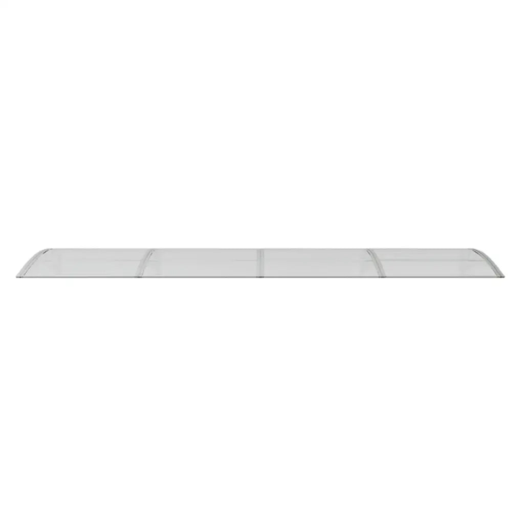 Tettoia per Porta Grigio e Trasparente 350x75 cm Policarbonato 153592