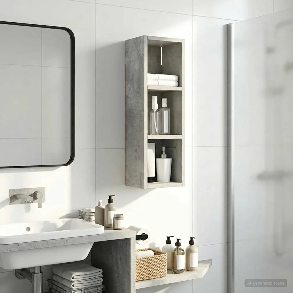 Armadio da bagno a muro Grigio Cemento 20 x 16 x 62,5 cm 889306