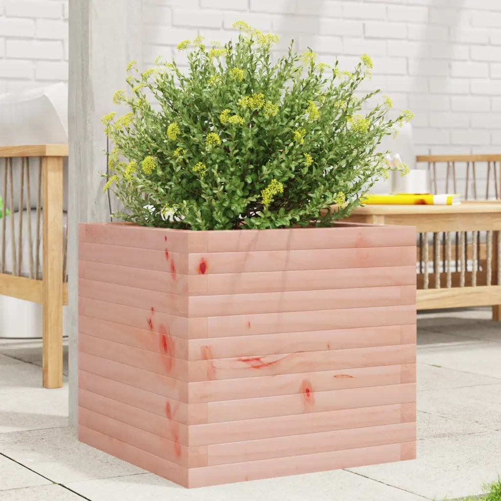 Fioriera | Cassetta per fiori | Vaso da Giardino 50x50x45,5 cm in Legno Massello di Douglas