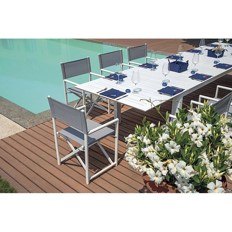 Tavolo Santorini 265/330/398X110 Bianco - Doppio Allungo Moia