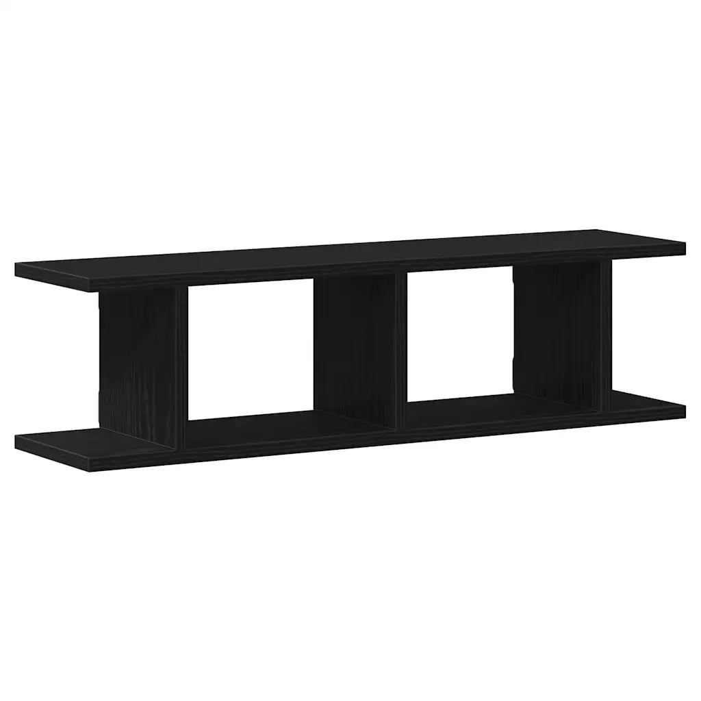 Mensole da Parete 2 pz Rovere Nero 75x18x20 cm in Truciolato