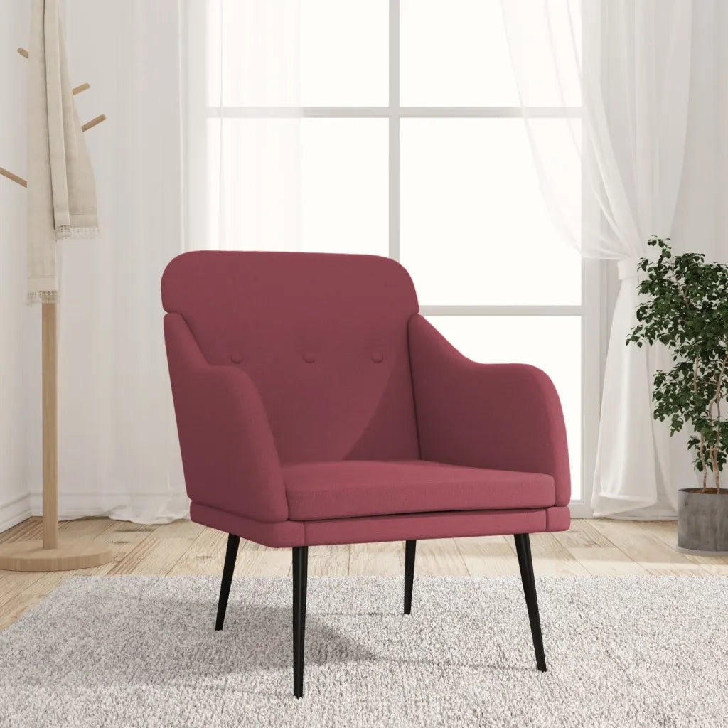 Poltrona Rosso Vino 63x76x80 cm in Tessuto cod mxl 5638