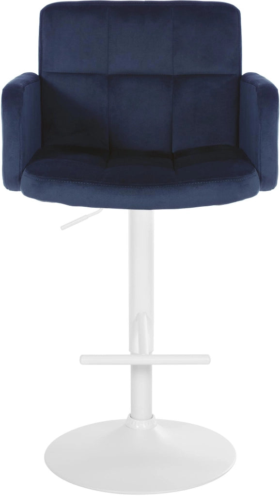 Set di 2 sgabelli da bar Los Angeles in velluto blu,bianco