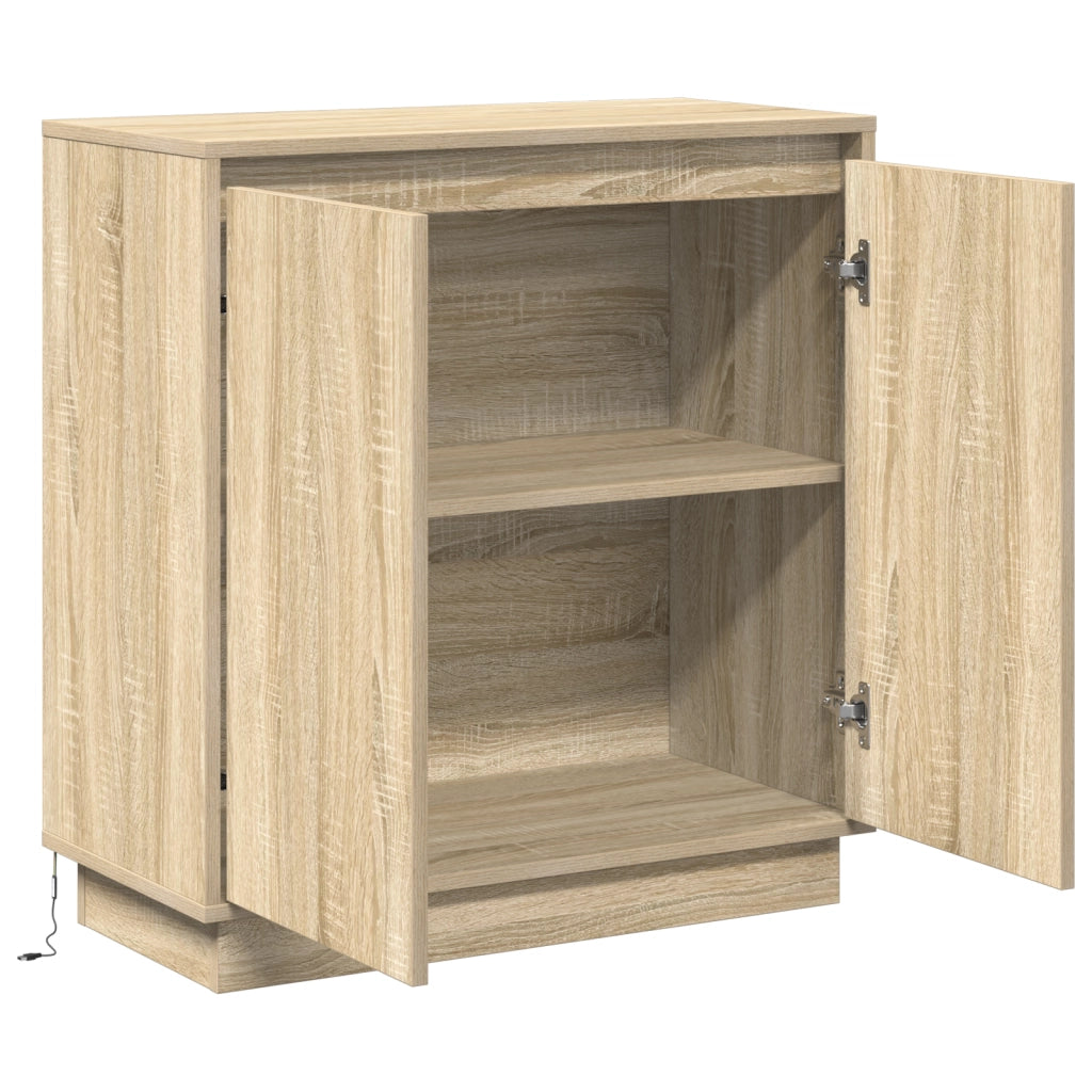 Mobile TV con LED in Rovere Sonoma - 71 x 34.5 x 75 cm - Realizzato in Legno Ingegnerizzato