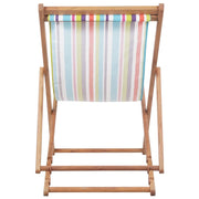 Sdraio da Spiaggia Pieghevole Telaio Legno Tessuto Multicolore CFW4624848