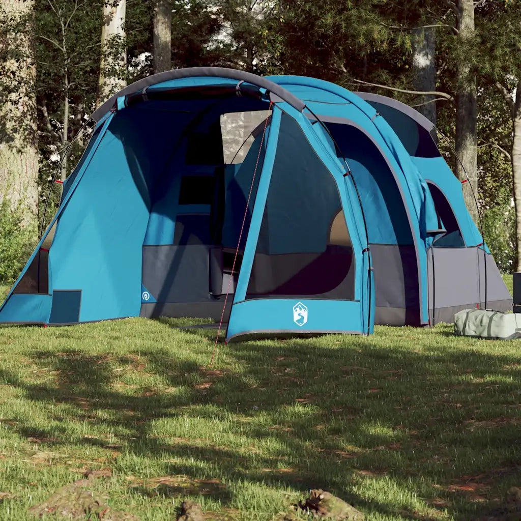Tenda da Campeggio a Tunnel per 4 Persone Blu Impermeabile 94744