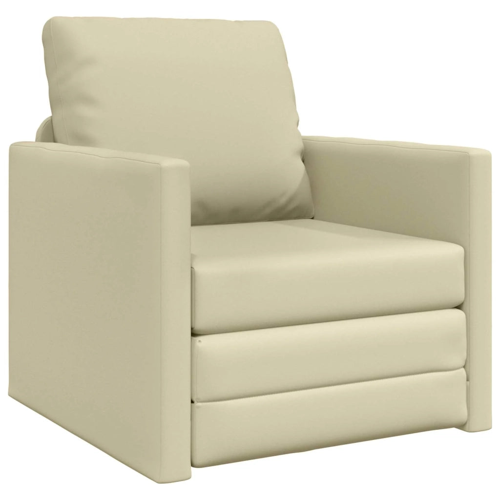 Divano letto 60cm Crema Pelle Artificiale 4106631