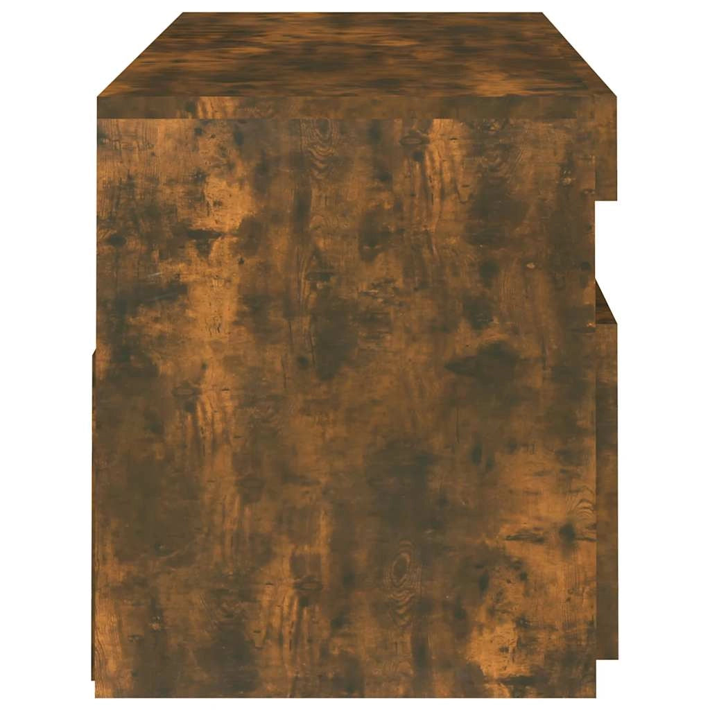 Mobile TV multimediale scaffale TV credenza mobile TV per sala da pranzo soggiorno camera da letto con luci a LED rovere affumicato 120 x 35 x 40 cm marrone 02_0026716