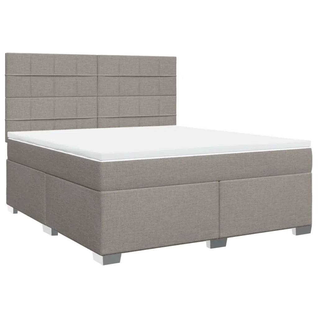 vidaXL Giroletto a Molle con Materasso Tortora 180x200 cm in Tessuto