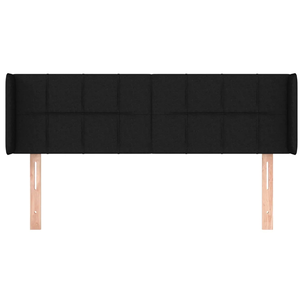 Testiera ad Orecchio Nera 147x16x78/88 cm in Tessuto