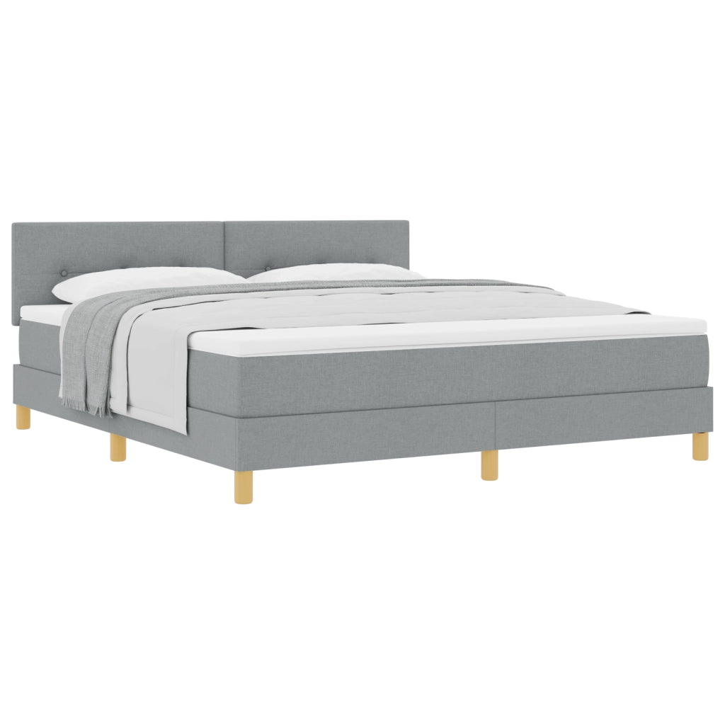 Letto a molle con materasso grigio chiaro 180x200 cm tessuto