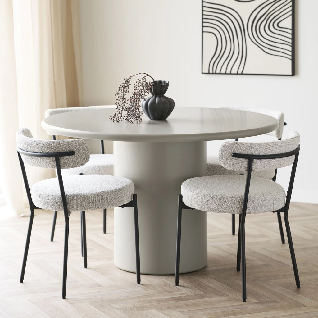 Set di 2 Sedie Badalona, Bianco, Tessuto, 49,5x47x72,5 cm