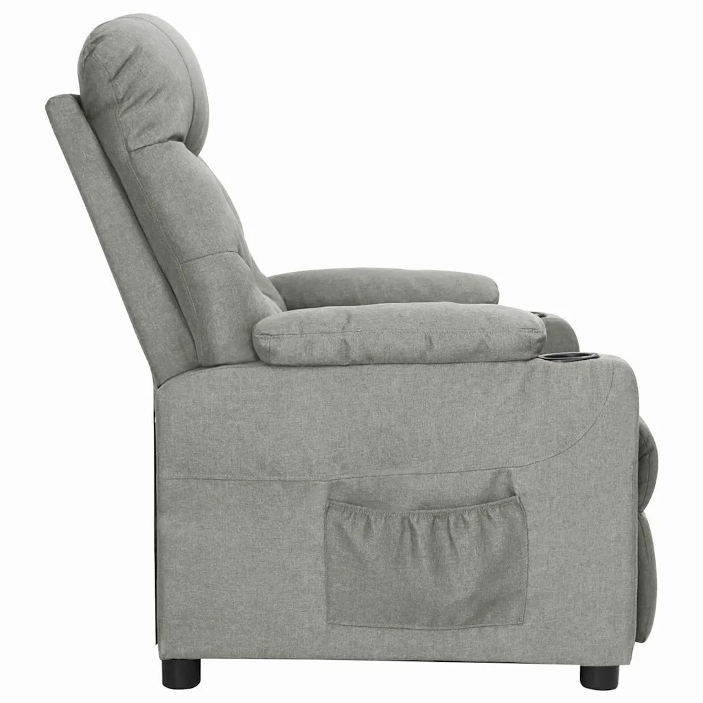 Divano Sedia-Poltrona Reclinabile in Tessuto Grigio Chiaro 761572