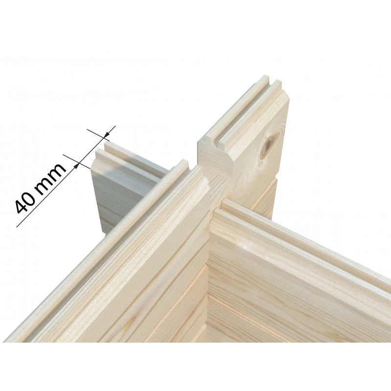 Casetta da giardino in legno 446x446 cm spessore 40 mm con porta doppia e finestra 17,5 m² - Esterni da Vivere