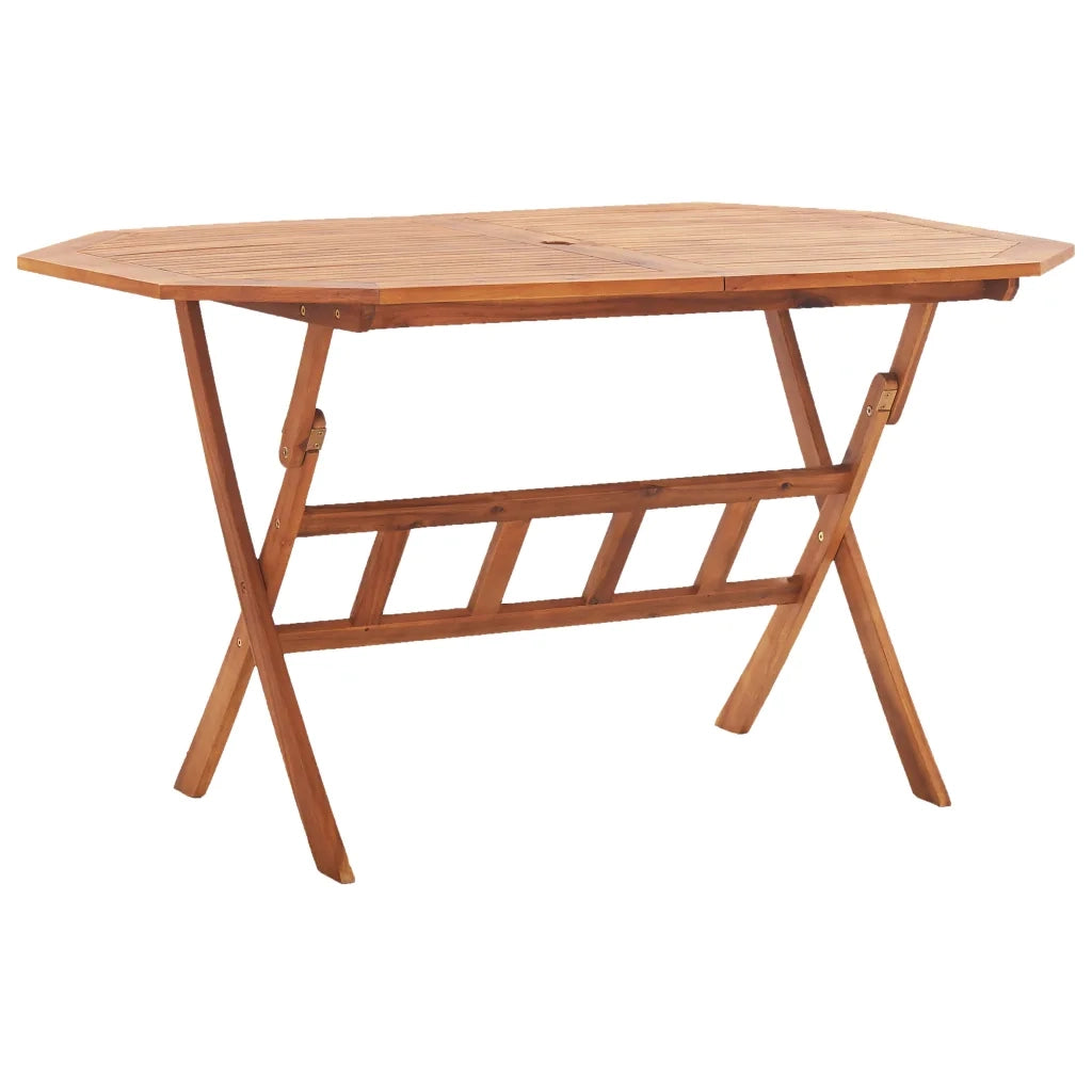 Tavolo da Giardino Pieghevole 135x85x75 cm Massello di Acacia cod mxl 52514