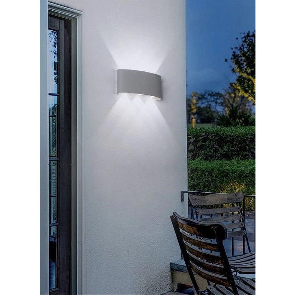 Trade Shop - Applique 16w Up&down Lampada Muro Grigio Esterno Ip65 Luce 4000k 3000k 6500k Es68 - -bianco Freddo      -