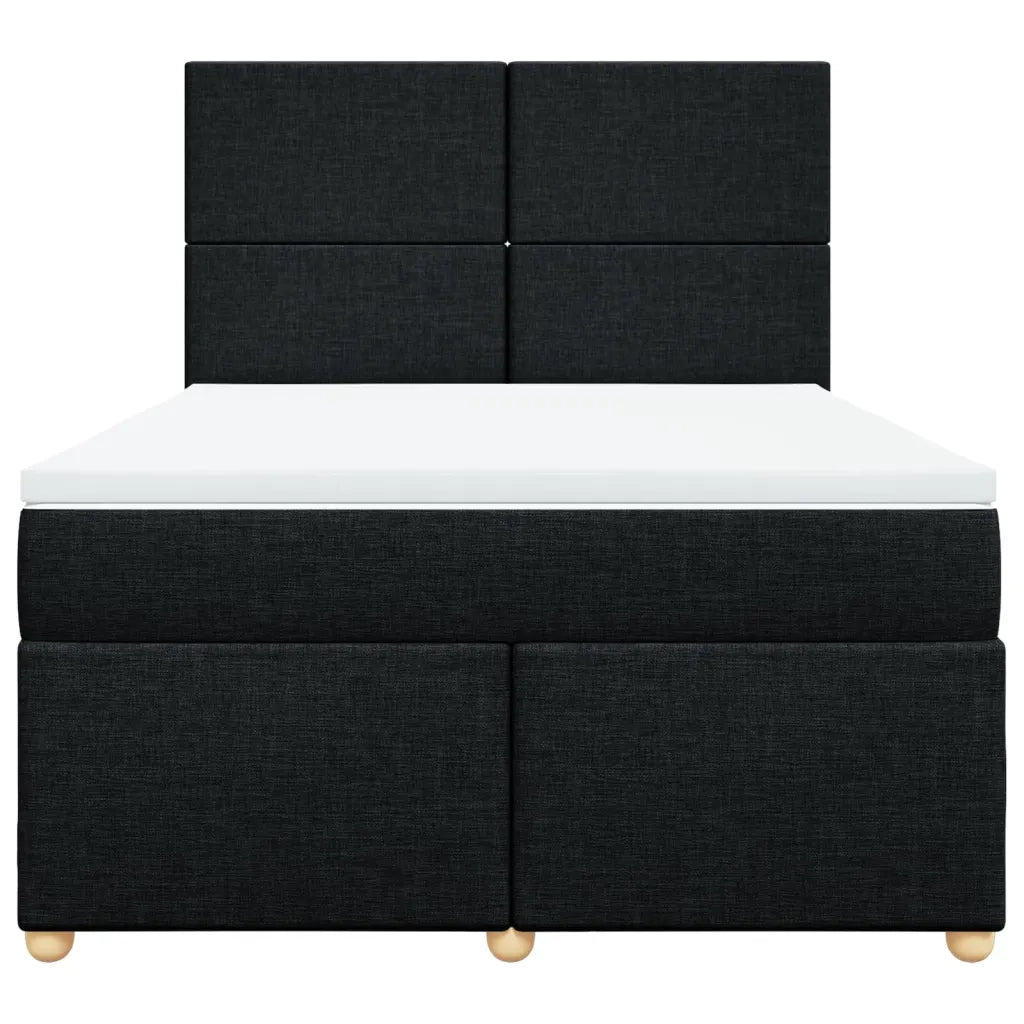 vidaXL Giroletto a Molle con Materasso Nero 160x200 cm in Tessuto