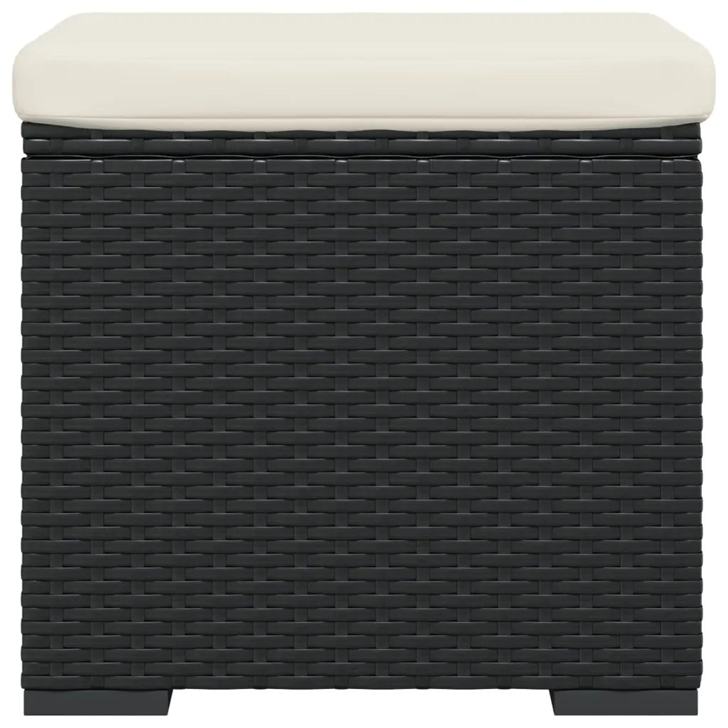 Ottomane con Cuscini 2pz Nero 40x30x40 cm in Polyrattan